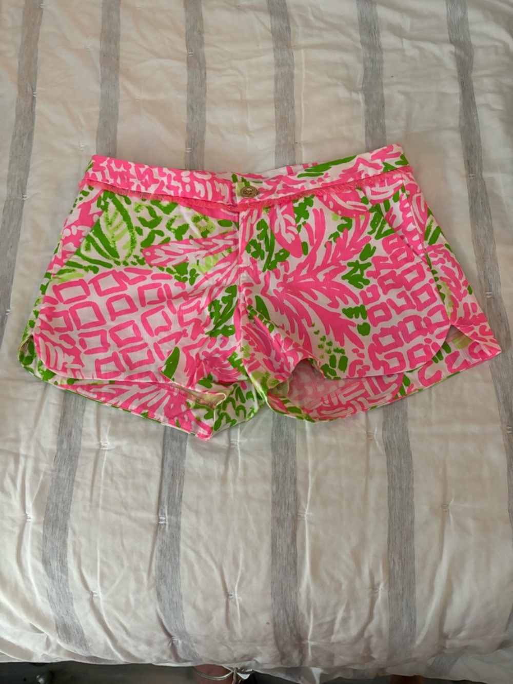 Lilly Pulitzer Pink and Green Printed High Waist Shorts